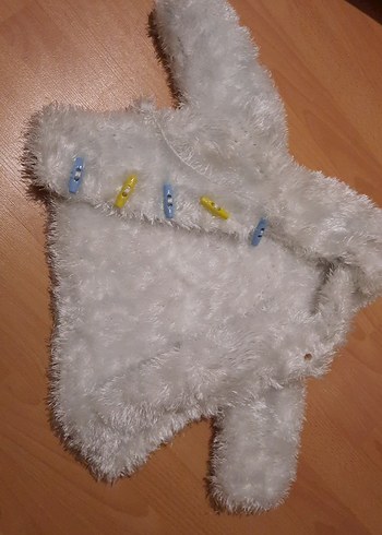 Beyaz Kürklü Bebek Erkek kız  kapşonlu hırka 2  3 yaş - Görsel 5