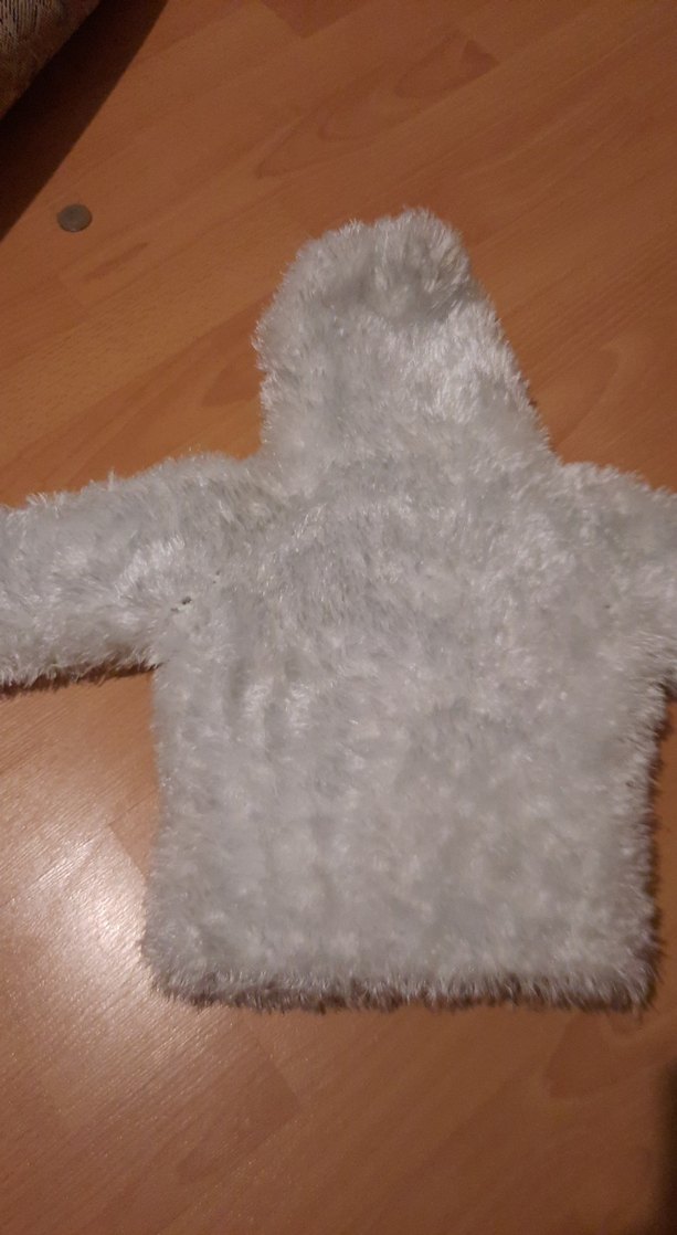 Beyaz Kürklü Bebek Erkek kız  kapşonlu hırka 2  3 yaş - Görsel 4