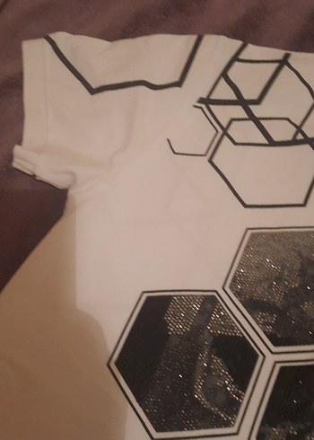 Beyaz Baskılı Erkek Polo Tişört - Görsel 10