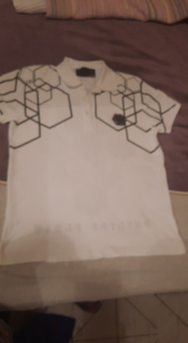 Beyaz Baskılı Erkek Polo Tişört - Görsel 2