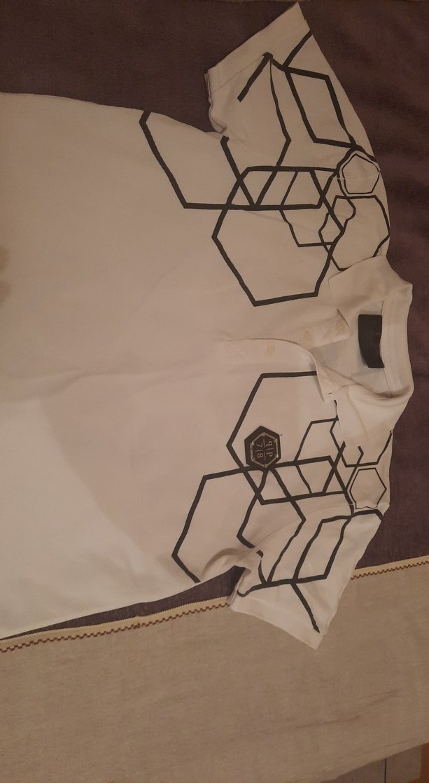 Beyaz Baskılı Erkek Polo Tişört - Görsel 5