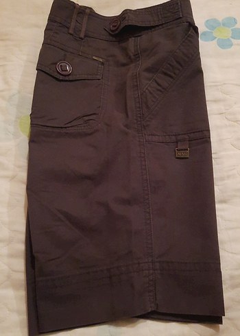 Kahverengi Pamuklu Kemerli Kadın Bermuda Şort - Görsel 10