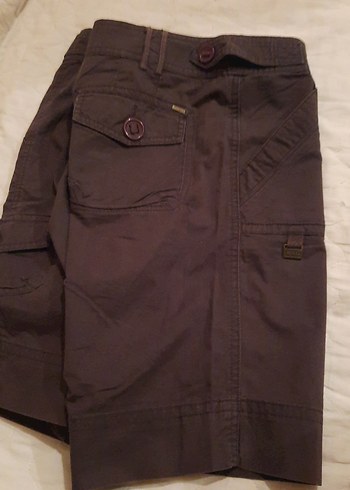 Kahverengi Pamuklu Kemerli Kadın Bermuda Şort - Görsel 7