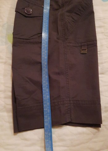 Kahverengi Pamuklu Kemerli Kadın Bermuda Şort - Görsel 9