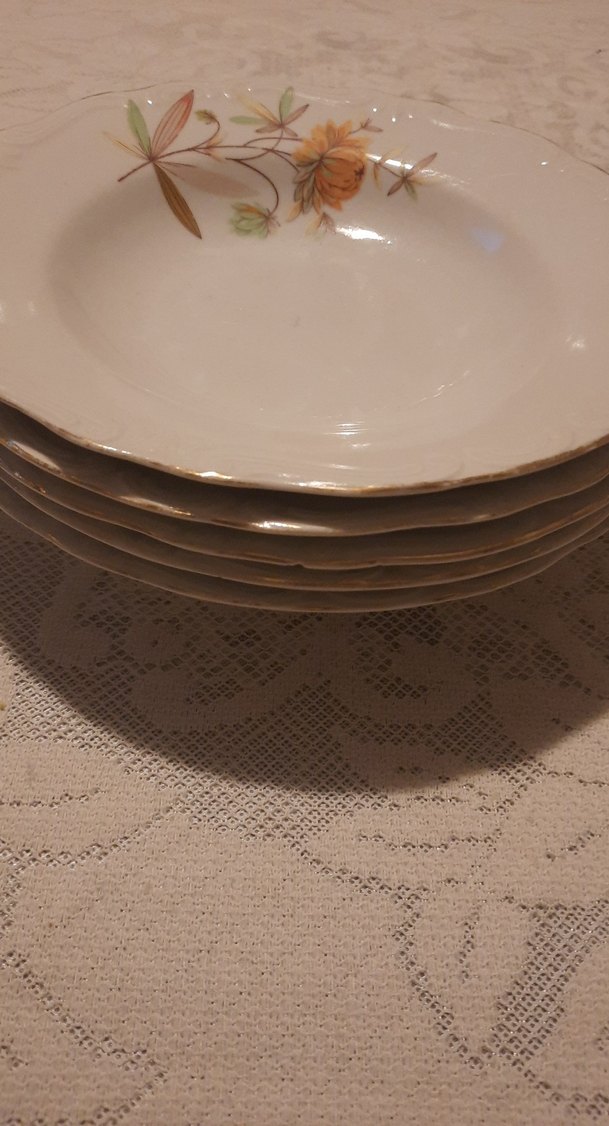 Pastel Çiçek Desenli Beyaz Yemek Tabağı Seti - Görsel 3