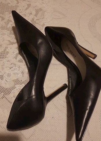 Nine West Siyah Deri Stiletto Topuklu Kadın Ayakkabı  (M..5) - Görsel 9