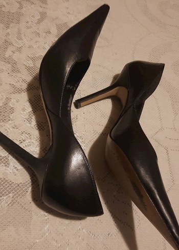Nine West Siyah Deri Stiletto Topuklu Kadın Ayakkabı  (M..5) - Görsel 8