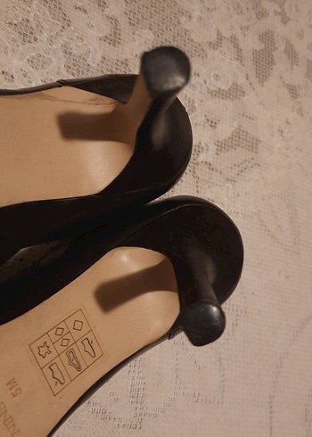 Nine West Siyah Deri Stiletto Topuklu Kadın Ayakkabı  (M..5) - Görsel 5