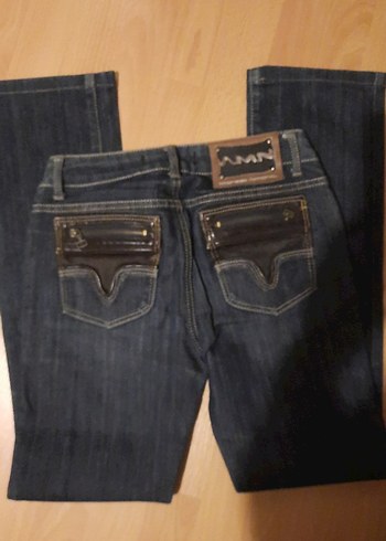 Kadın Koyu Mavi Denim Normal Kesim Kot(A.M.N. 27/34 - Görsel 3