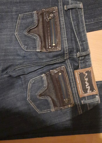 Kadın Koyu Mavi Denim Normal Kesim Kot(A.M.N. 27/34 - Görsel 5