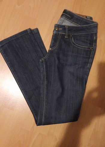 Kadın Koyu Mavi Denim Normal Kesim Kot(A.M.N. 27/34 - Görsel 14