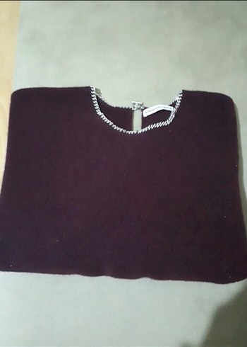 Alexandre Birman Bordo Zincir Detayli Minimal Triko Kazak