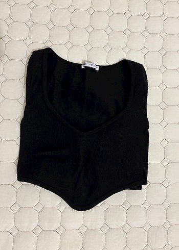 Zara Siyah V Yaka Mini Kadın Bluz