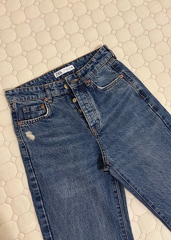 32 Beden mavi Renk Kadın Mavi Denim Regular Fit Jean