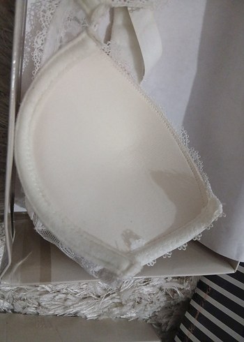 Beyaz Vintage Mini Baskılı Sütyen - Görsel 9