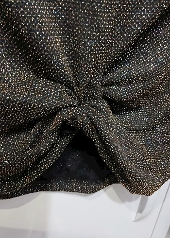 Siyah Parlak Payetli Uzun Kollu Bluz - Görsel 8