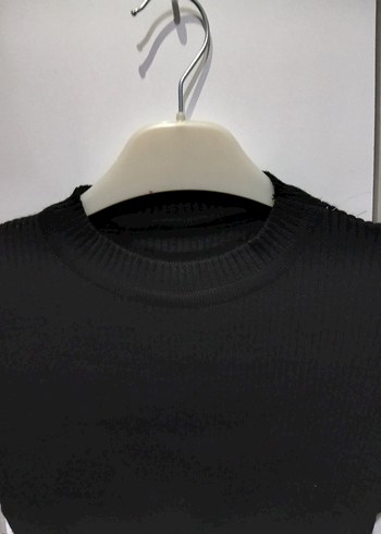 SİYAH BİSİKLET YAKA KALEM ELBİSE - Görsel 2