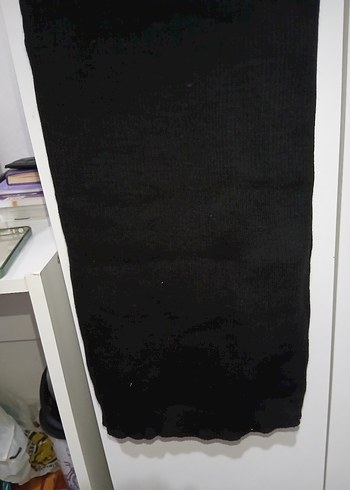 SİYAH BİSİKLET YAKA KALEM ELBİSE - Görsel 7