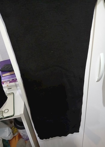 SİYAH BİSİKLET YAKA KALEM ELBİSE - Görsel 4