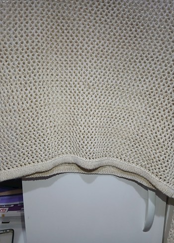 Kadın Beyaz Kısa Örgü Kazak - Görsel 6