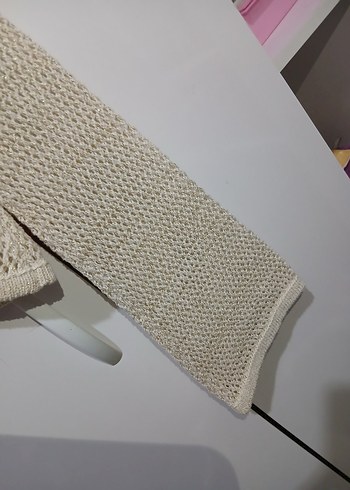 Kadın Beyaz Kısa Örgü Kazak - Görsel 5