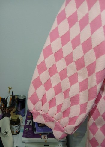 Pembe Desenli Kız Kazak - Görsel 6