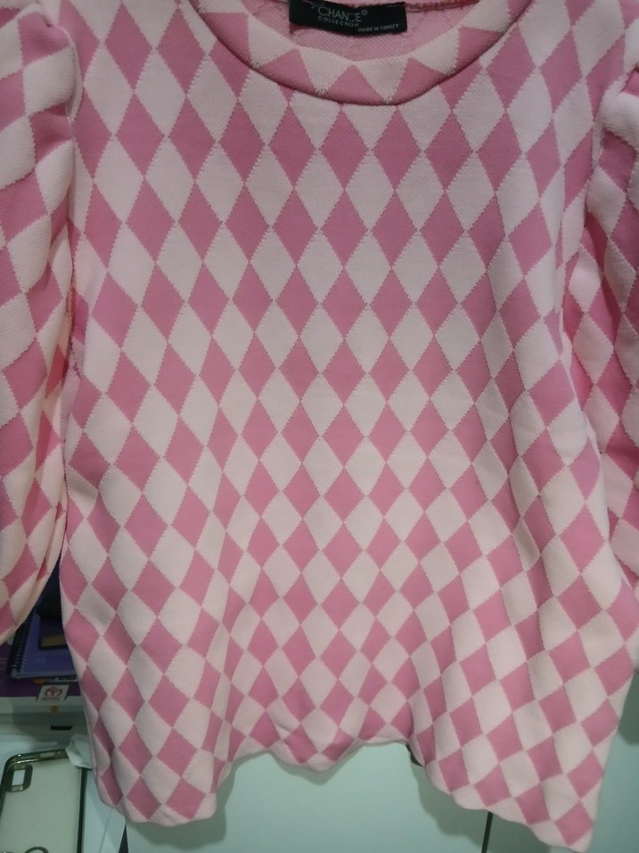 Pembe Desenli Kız Kazak - Görsel 5