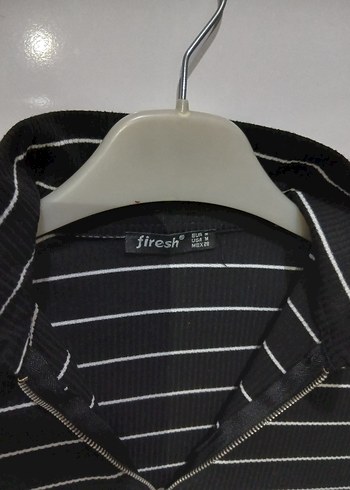 Siyah beyaz çizgili midi boy kalem elbise - Görsel 6