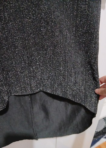 Siyah V Yaka Mini Bluz - Görsel 5