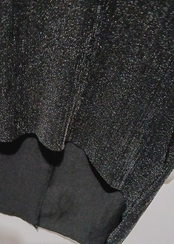 Siyah V Yaka Mini Bluz - Görsel 4