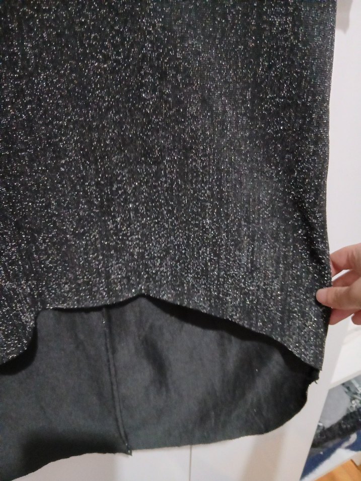 Siyah V Yaka Mini Bluz - Görsel 5