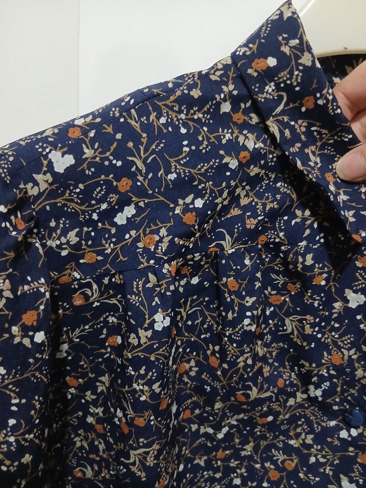 Düğmeli Bohem Desenli Lacivert Kadın Gömlek - Görsel 2