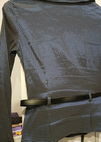 Düğmeli Gri Midi Ceket  - Görsel 6