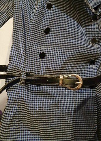 Düğmeli Gri Midi Ceket  - Görsel 7