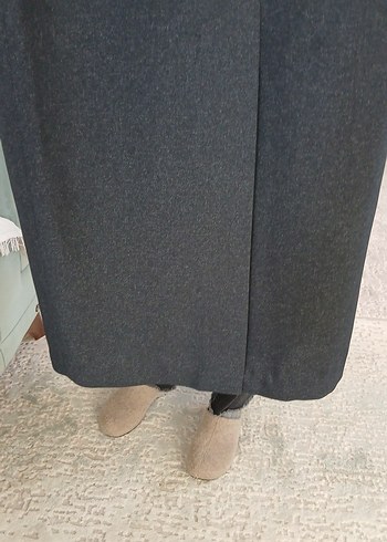 Gri Uzun Kadın Etek, Rahat Kesim - Görsel 4