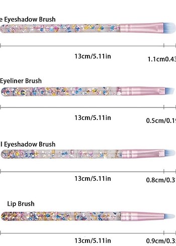 Şık Parıltılı Pastel Renkli Makyaj Fırça Seti - Görsel 5