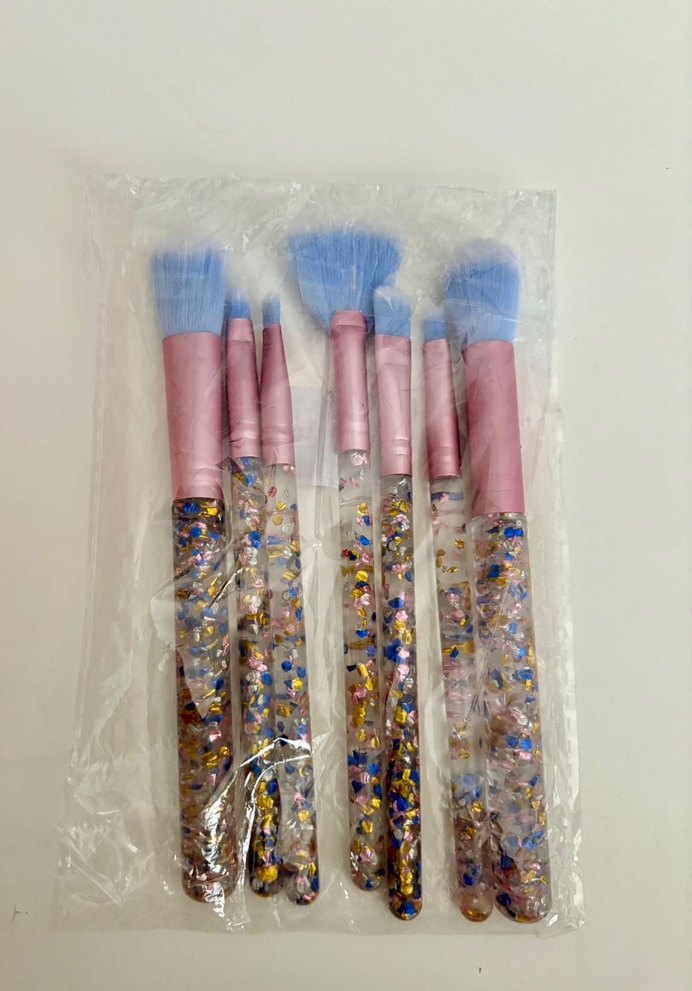 Şık Parıltılı Pastel Renkli Makyaj Fırça Seti - Görsel 3