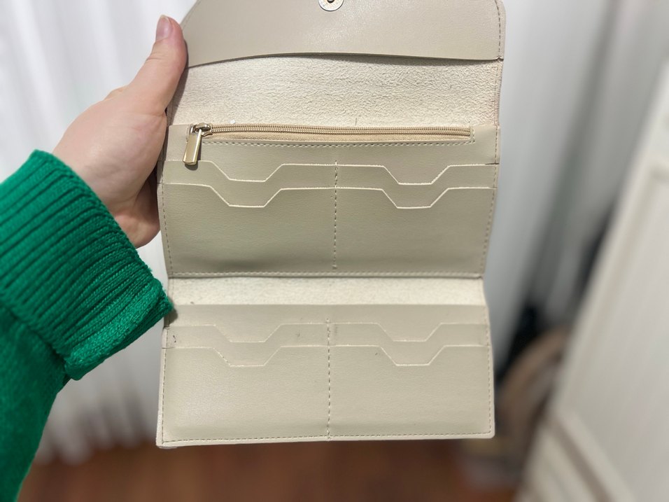 ARMiNE Bej Deri Fermuarlı Kadın Cüzdan - Görsel 4