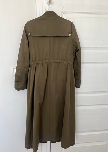 Bej Kadın Uzun Düğmeli Trençkot - Görsel 3