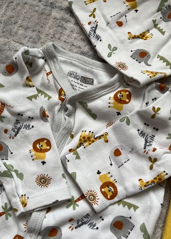 Sarı Bebek Tulum , Desenli  tulum ve Şapkaları - Görsel 3