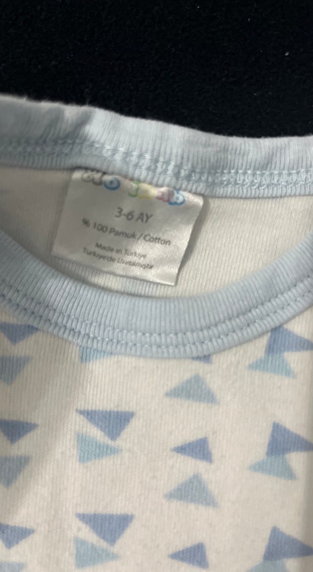 Mavi Kısa Kollu Bebek Body - Görsel 2