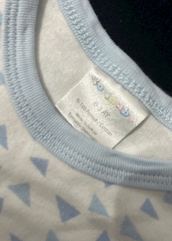 Pastel Mavi Erkek Bebek Kısa Kollu Body - Görsel 2