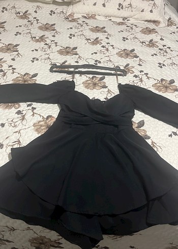 Siyah Mini Straplez Gotik Elbise