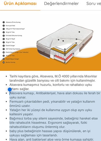 babyplus lux ortopedik yatak 60x120x20 cm - Görsel 4