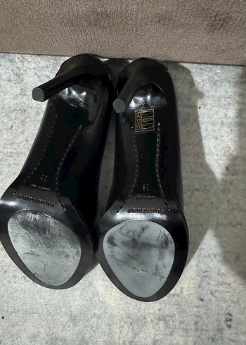 Siyah Yılan Desenli kenarları desenli Stiletto - Görsel 4