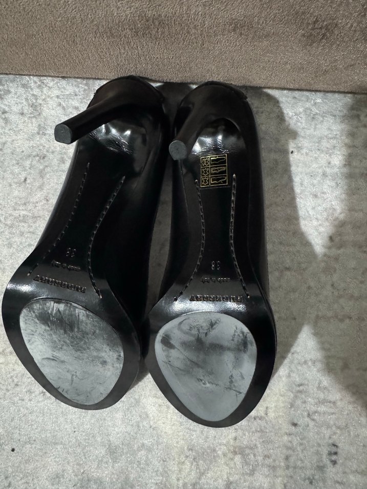 Siyah Yılan Desenli kenarları desenli Stiletto - Görsel 4