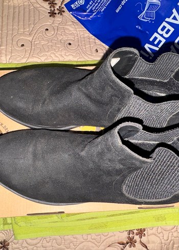 Siyah Süet Kadın Topuklu Bot - Görsel 5