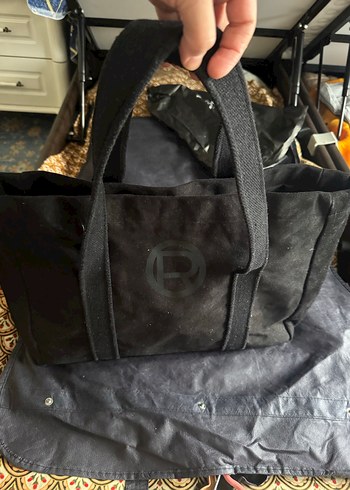 Siyah Süet çıt çıtlı Kadın Çanta - Görsel 2