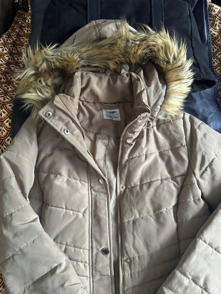 Kürk Detaylı Bej Kışlık Kadın Mont - Görsel 5