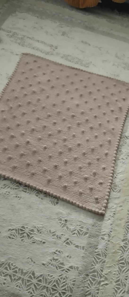 Bej Renkli Örgü Çocuk Battaniyesi - Görsel 2